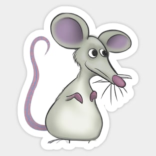 Cute Rat Drawing Sticker